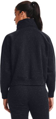 Women's UA Rival Fleece Wrap Neck, Black, pdpMainDesktop image number 1