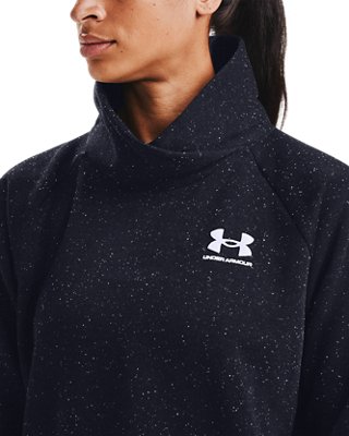 Women's UA Rival Fleece Wrap Neck, Black, pdpMainDesktop image number 3