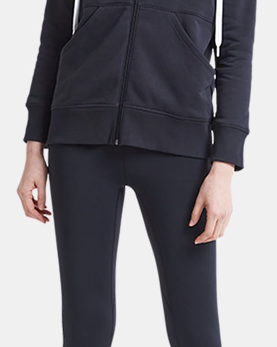 เสื้อฮู้ด UA Rival Fleece Full Zip สำหรับผู้หญิง in Black image number 3