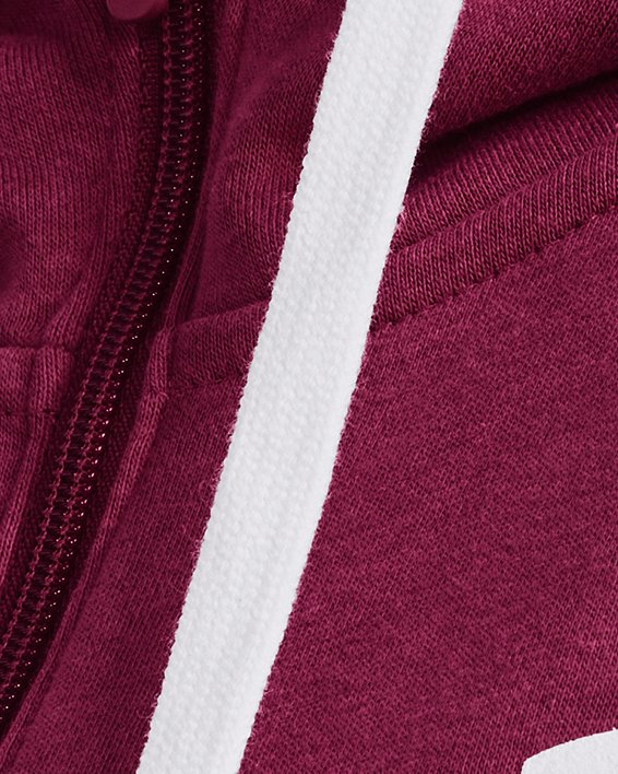เสื้อฮู้ด UA Rival Fleece Full Zip สำหรับผู้หญิง in Purple image number 3