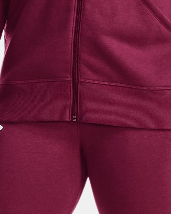 เสื้อฮู้ด UA Rival Fleece Full Zip สำหรับผู้หญิง in Purple image number 2