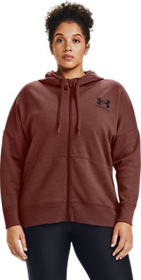 under armour red zip up hoodie