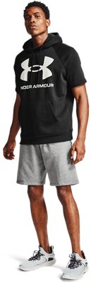 Men's UA Rival Fleece Big Logo Short Sleeve Hoodie | Under Armour