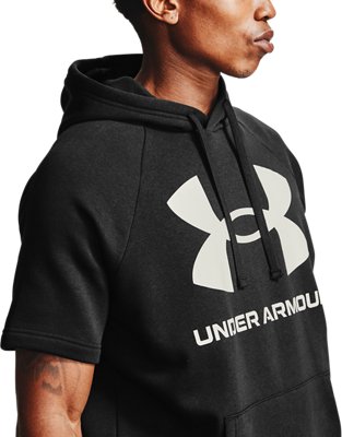 Men's UA Rival Fleece Big Logo Short Sleeve Hoodie | Under Armour