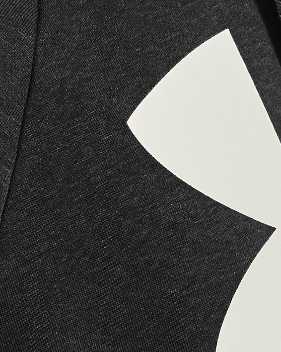 Men's UA Rival Fleece Big Logo Short Sleeve Hoodie, Black, pdpMainDesktop image number 3