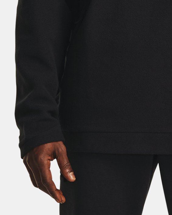 Men's UA RUSH™ Fleece ¼ Zip, Black, pdpMainDesktop image number 2