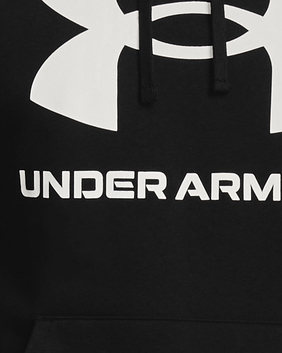 Men's UA Rival Fleece Big Logo Hoodie in Black image number 0