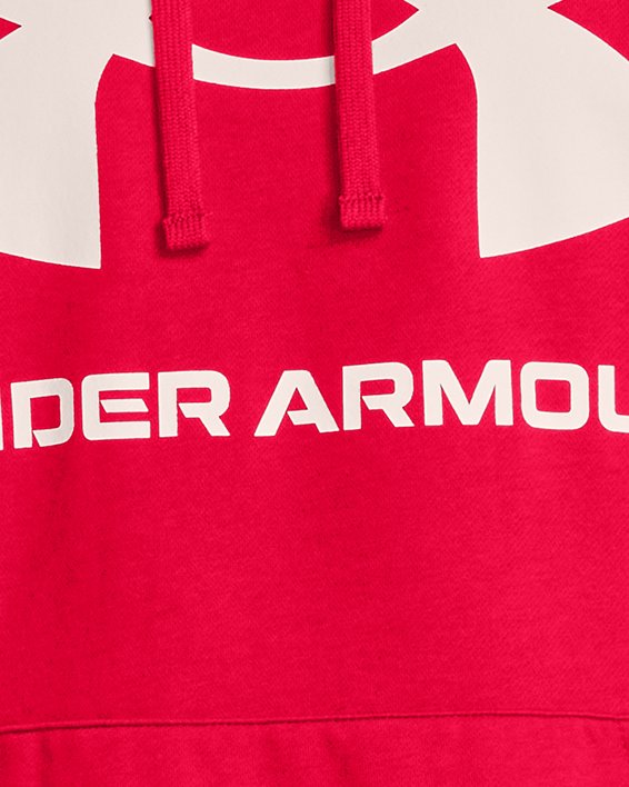 Men's UA Rival Fleece Big Logo Hoodie in Red image number 0