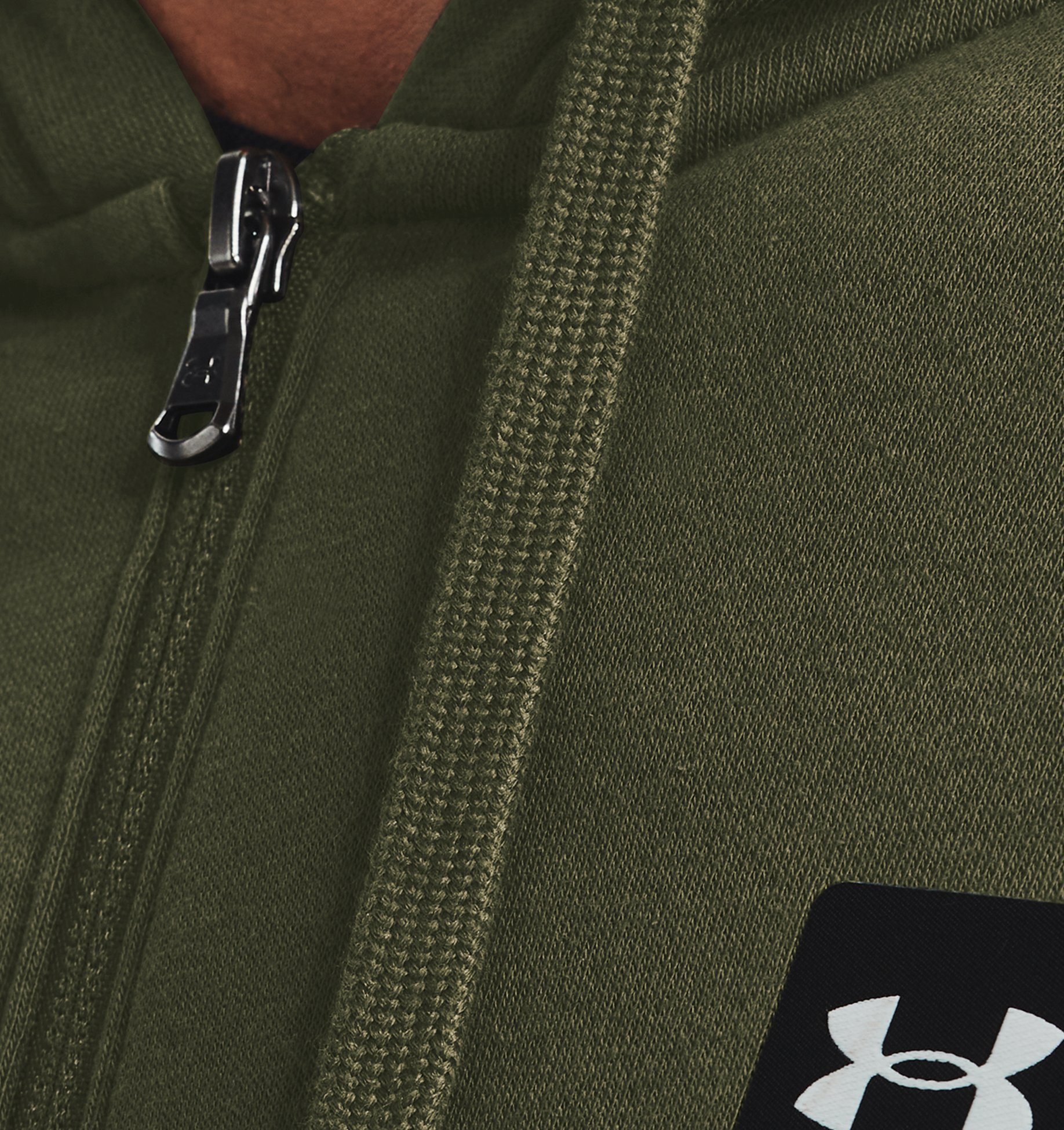 New Under Armour Men's UA Rival Fleece Full-Zip Hoodie 1359028-001  Black/White L
