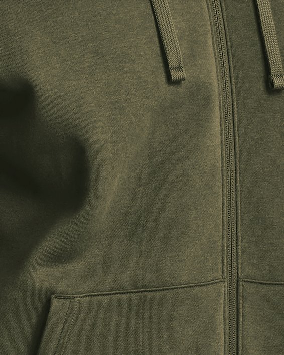 Men's UA Rival Fleece Full Zip Hoodie, Green, pdpMainDesktop image number 0