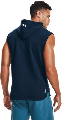 navy blue sleeveless hoodie