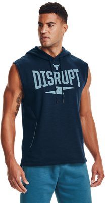 the rock under armour cut off hoodie