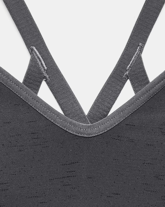 Women's UA Seamless Low Long Heather Sports Bra in Gray image number 8