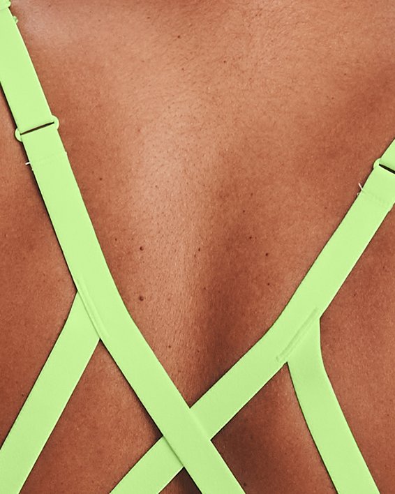 Under Armour Training Seamless mid support long sports bra in lime