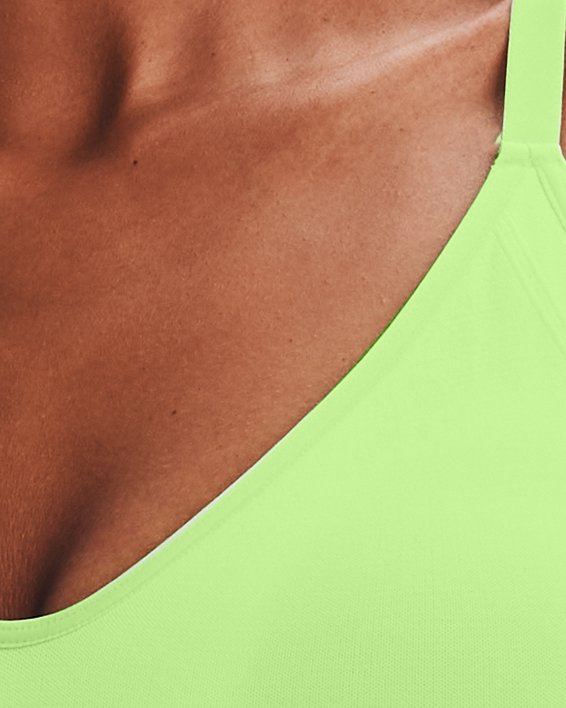 Under Armour Training Seamless mid support long sports bra in lime