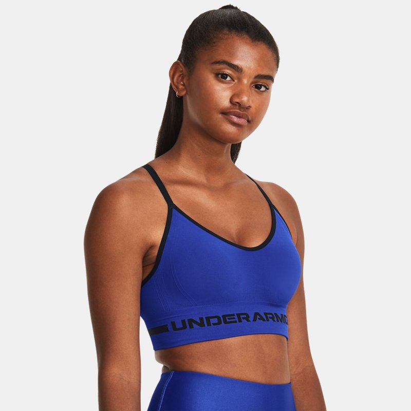 Image of Under Armour Women's Under Armour Seamless Low Long Sports Bra Team Royal / Team Royal / Black M
