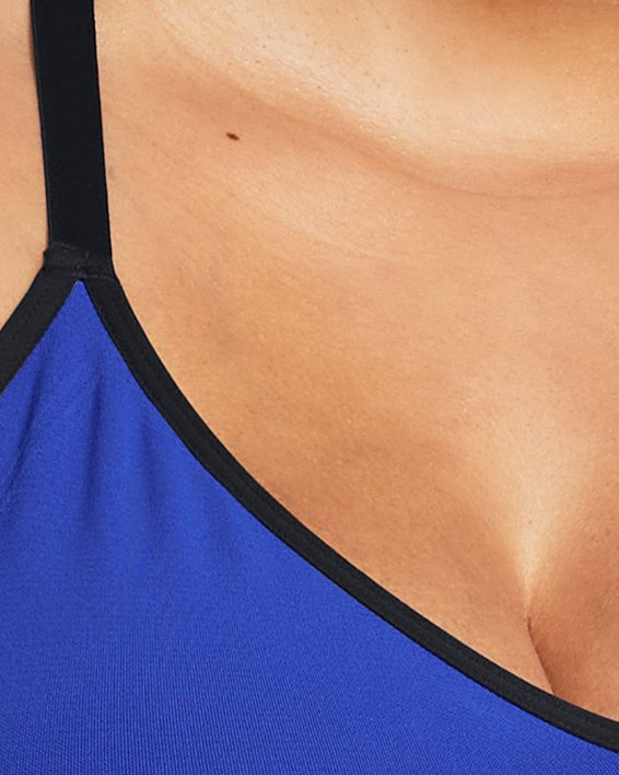 Women's UA Seamless Low Long Sports Bra, Blue, pdpMainDesktop image number 4