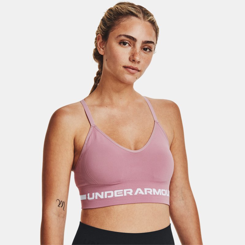 Women's Under Armour Seamless Low Long Sports Bra Pink Elixir / Pink Elixir / White XS