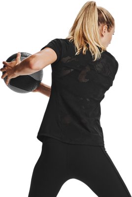 여성 UA RUSH&trade; 벤트 반팔 image number 3