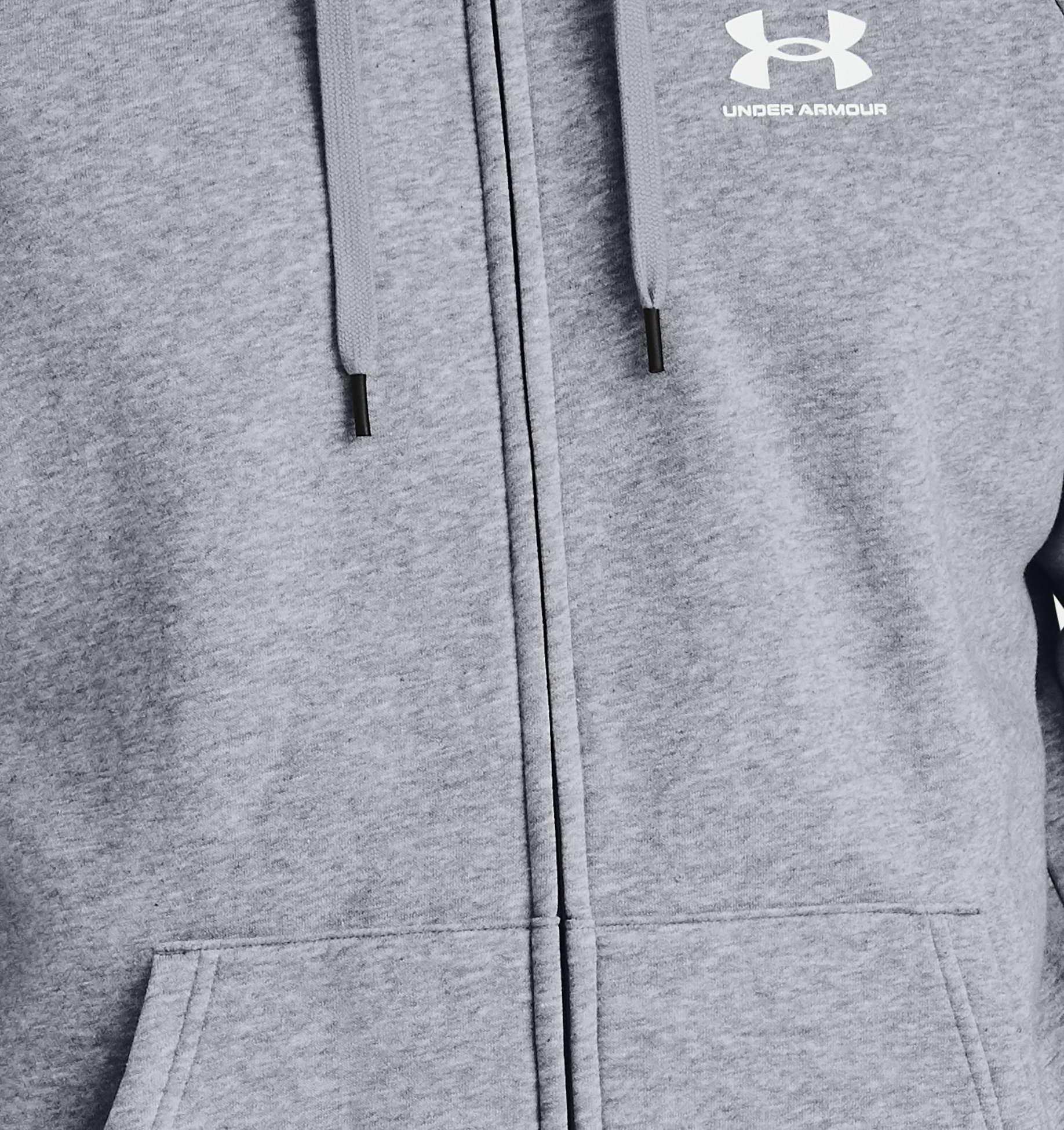Men's UA Rival Fleece Full-Zip Hoodie, Gray, pdpZoomDesktop image number 0