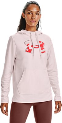 camo under armour hoodie with pink logo