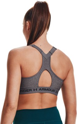 Women's Armour&reg; High Crossback Zip Heather Sports Bra image number 5