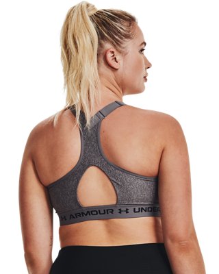 Women's Armour&reg; High Crossback Zip Heather Sports Bra image number 7