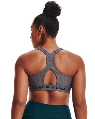 Women's Armour&reg; High Crossback Zip Heather Sports Bra image number 6