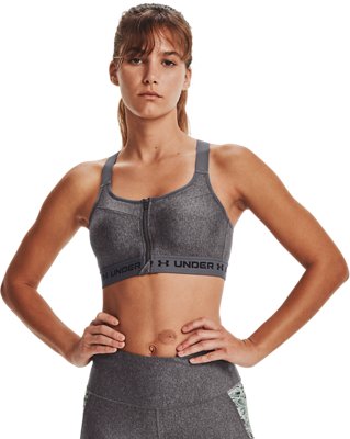 Women's Armour&reg; High Crossback Zip Heather Sports Bra image number 0