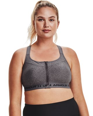 Women's Armour&reg; High Crossback Zip Heather Sports Bra image number 4