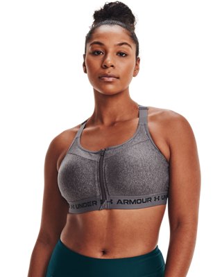 Women's Armour&reg; High Crossback Zip Heather Sports Bra image number 3