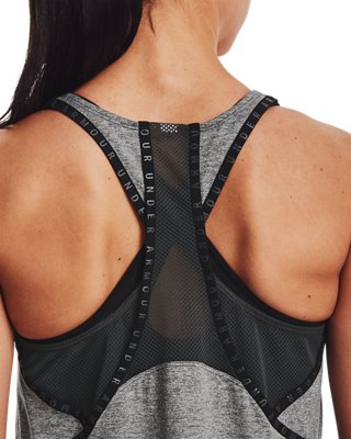 Playera sin Mangas UA Knockout Mesh Back para Mujer, Gray, pdpMainDesktop image number 3