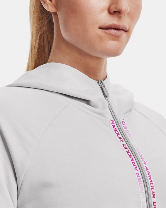 Under Armour Women's UA Rival Terry Taped Full Zip Hoodie. 4