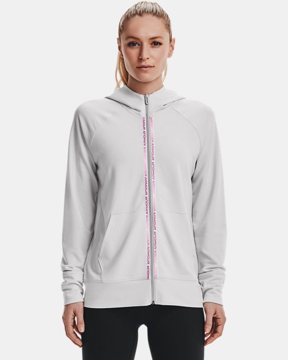 Under Armour Women's UA Rival Terry Taped Full Zip Hoodie. 1