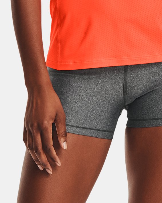Grey Under Armour Womens HeatGear Mid Rise Shorts - Get The Label