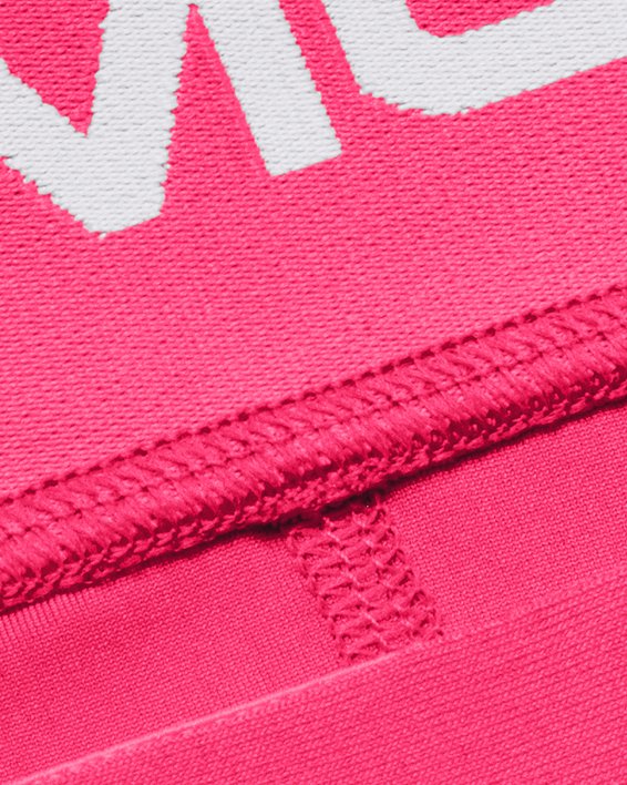 女士HeatGear® Armour Mid-Rise Middy短褲 in Pink image number 4