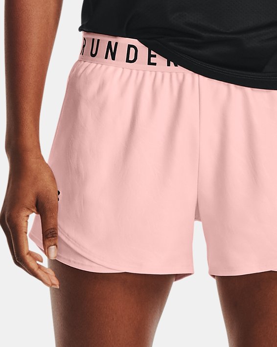 Women's UA Play Up 3.0 Emboss Shorts, Pink, pdpMainDesktop image number 2