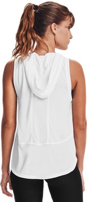 white sleeveless hoodie women's