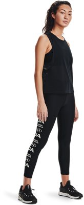 여성 HeatGear&reg; 노슬립 웨이스트밴드 그래픽 앵클 레깅스 image number 2