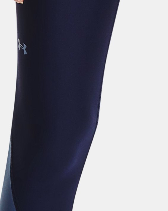 Women's HeatGear® No-Slip Waistband Taped Ankle Leggings, Blue, pdpMainDesktop image number 0