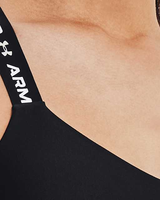 Women's sports bra with Williams on the left chest and Women Of Williams  signature striping across the front and back. Black with white trim. Was  $39.99.