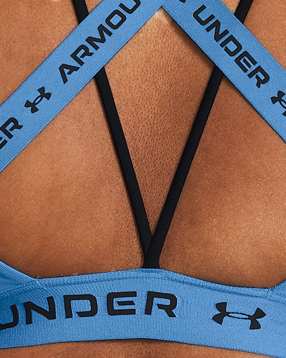 Damen UA Crossback Low Sport-BH, Blue, pdpMainDesktop image number 6