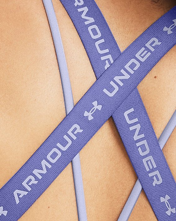 Brassière de sport à dos croisé et maintien léger UA pour femme, Purple, pdpMainDesktop image number 1