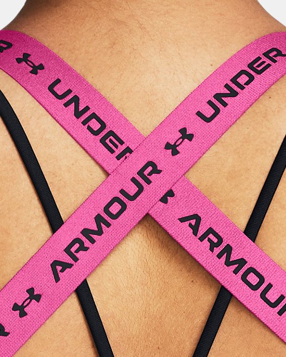 Brassière de sport à dos croisé et maintien léger UA pour femme, Pink, pdpMainDesktop image number 6