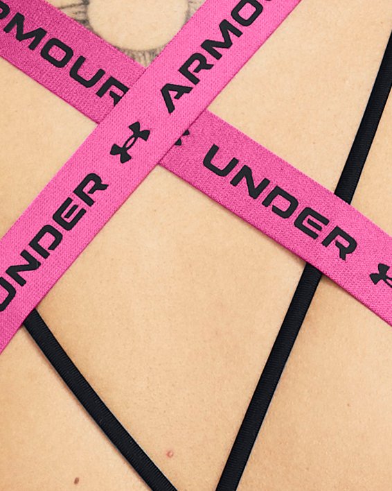 Brassière de sport à dos croisé et maintien léger UA pour femme, Pink, pdpMainDesktop image number 7