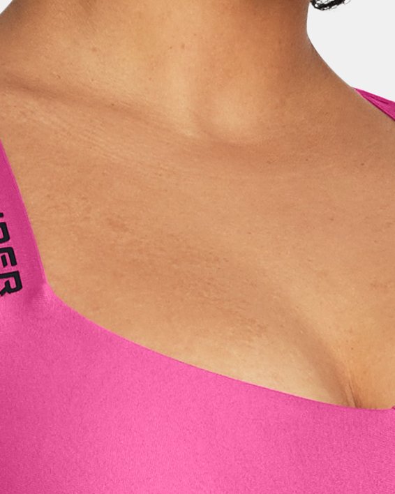 Brassière de sport à dos croisé et maintien léger UA pour femme, Pink, pdpMainDesktop image number 3