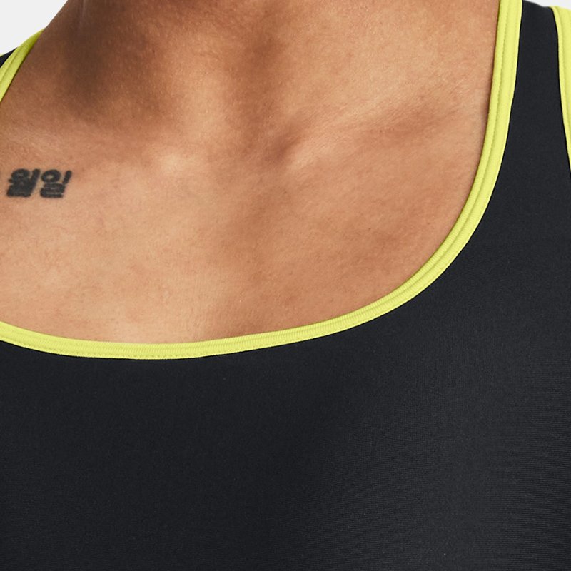 Under Armour Women's Armour® Mid Crossback Sports Bra Black / Lime Yellow XS