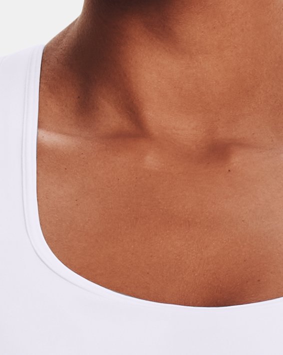 Women's Armour® Mid Crossback Sports Bra in White image number 3