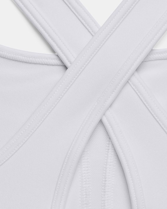 Women's Armour® Mid Crossback Sports Bra in White image number 9
