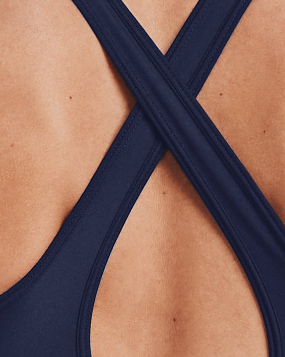 Damen Sport-BH Armour® Mid Crossback, Blue, pdpMainDesktop image number 1